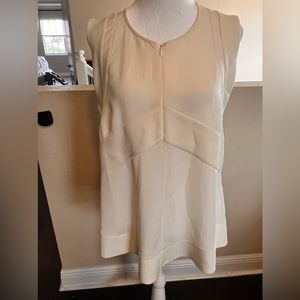 IRO Diamant Front Zip Creme Sleeveless Blouse Size 40 (Size 8 US)